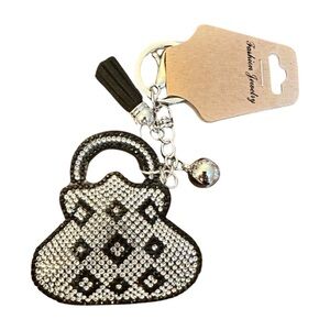 Fashion Jewelry‎ Black and Silver Rhinestone Key Holder